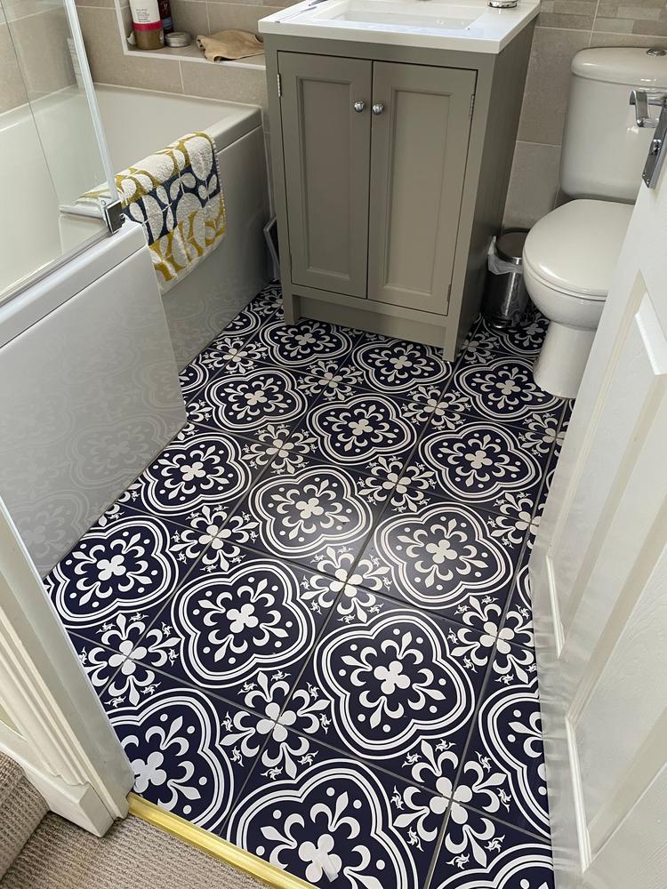 Tiles Sticker - Vintage Tile Decals / Navy Blue and White / 02 / 24 pcs - Customer Photo From Adey