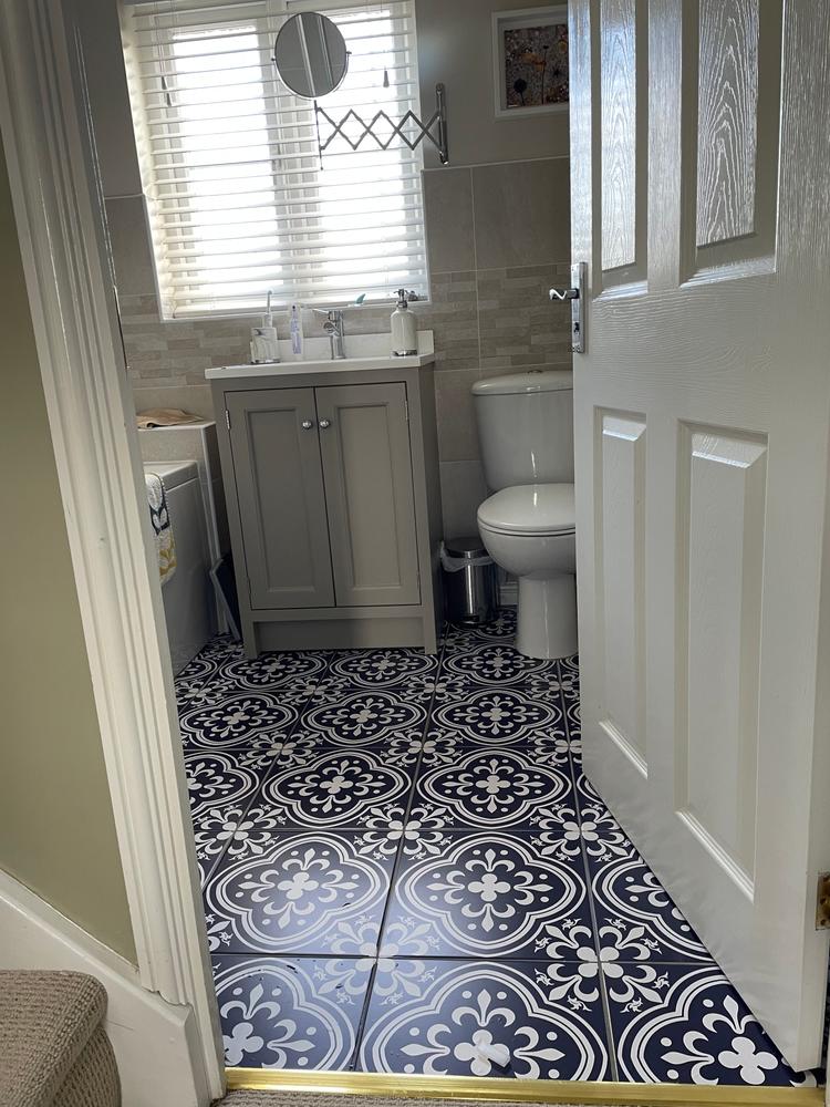 Tiles Sticker - Vintage Tile Decals / Navy Blue and White / 02 / 24 pcs - Customer Photo From Adey