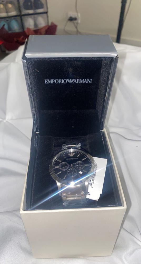 Emporio Armani Classic Chronograph Watch AR2434 - Black/Silver - Customer Photo From Jacinta Tosini