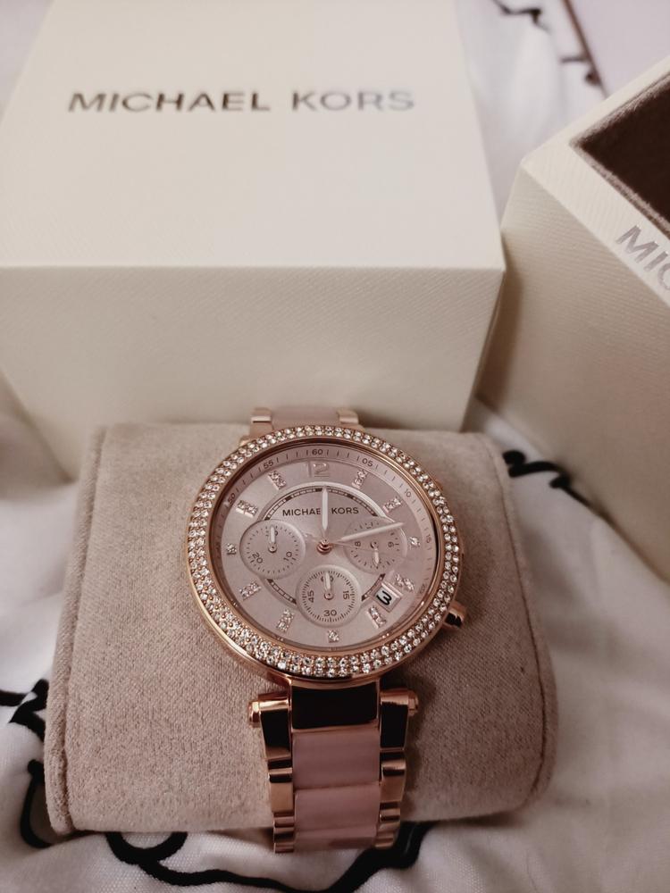 Michael Kors Parker Chronograph Watch MK5896 - Rose Gold - Customer Photo From Nalukui Witkamp