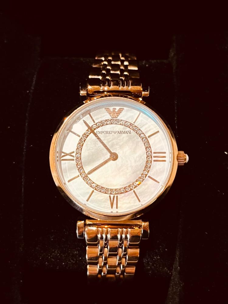 Emporio Armani Gianni T-Bar Watch AR1909 - Rose Gold - Customer Photo From Michelle Bowden 