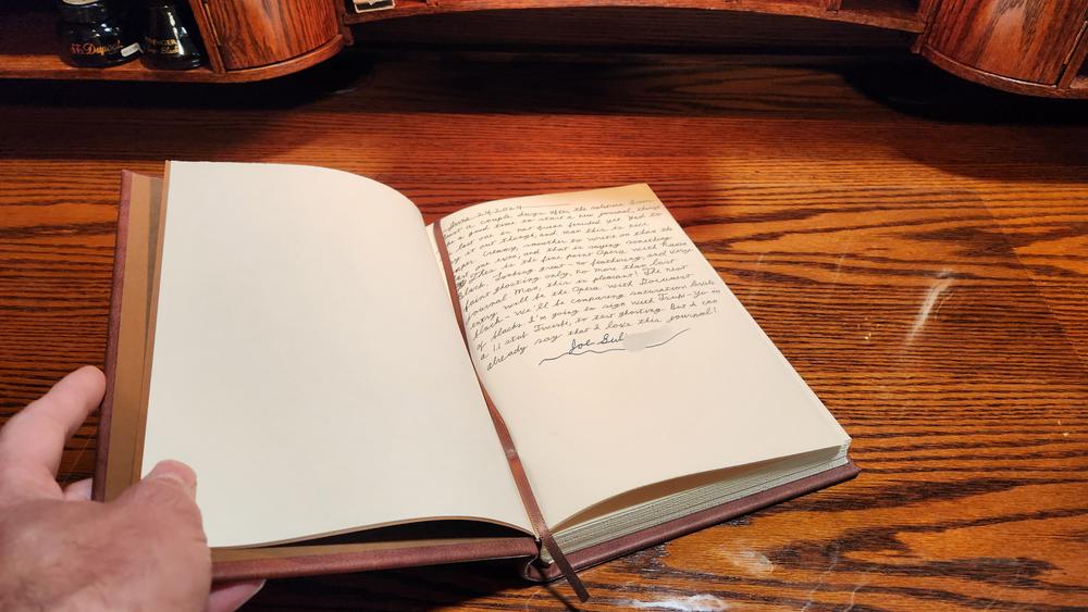 Classic Leather Journal With Hand Cut-Deckled Edges - Customer Photo From Joe Suli