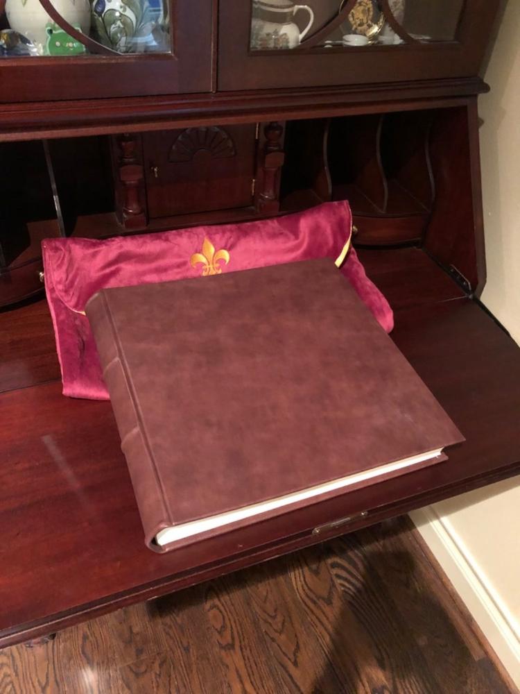 Extra-Large Handmade Italian Leather Photo Album 14x14 - Customer Photo From Ron Moran