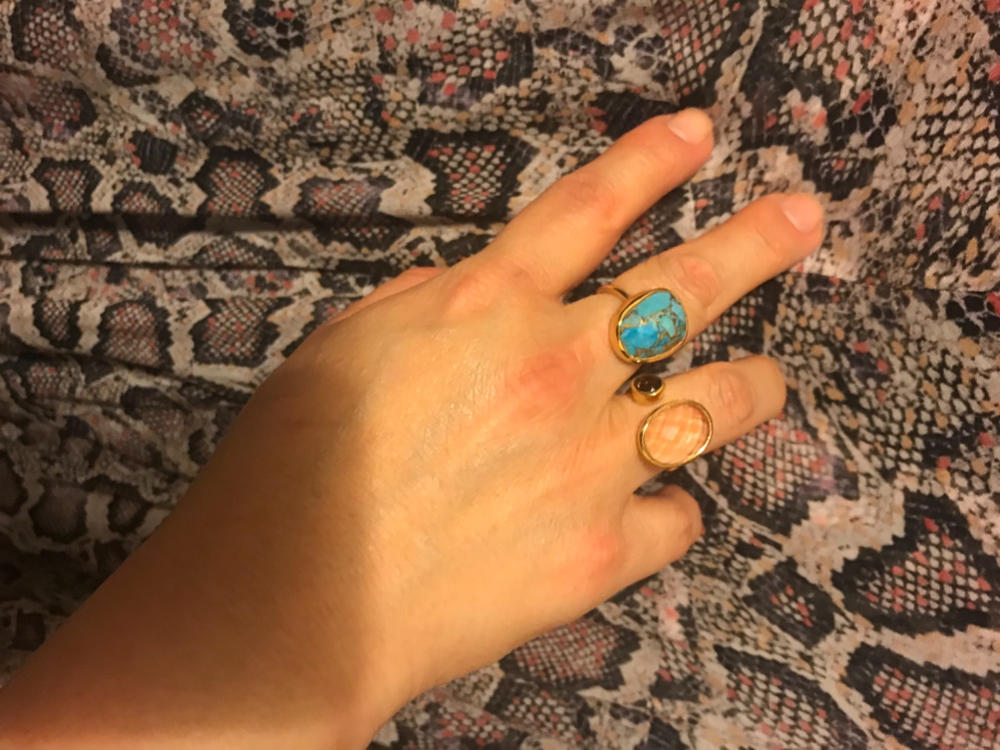 Luna Ring in Copper Infused Turquoise - Customer Photo From Maxine Pete-Ng