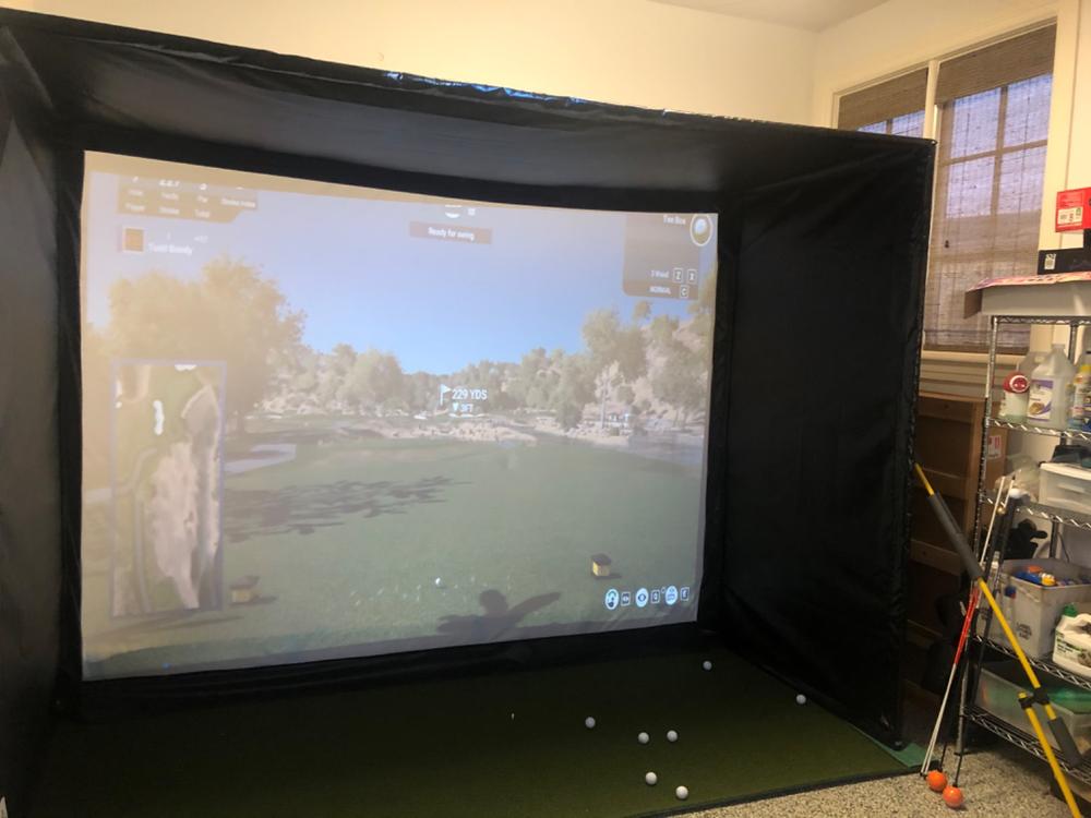 SwingBay Golf Simulator Screen & Enclosure - Customer Photo From Todd Bondy