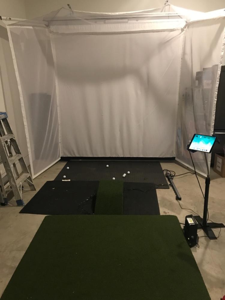 HomeCourse Retractable Golf Simulator Enclosure - Customer Photo From Dane K.