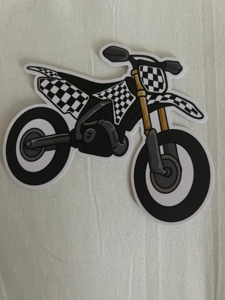 Checker Dirt Bike Sticker - Customer Photo From Courtney