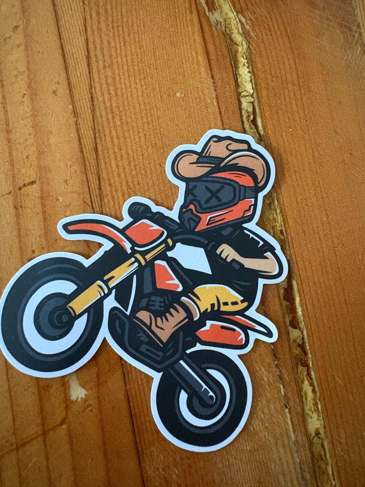 Dirt Bike Cowboy Sticker - Customer Photo From Sierrah Cram