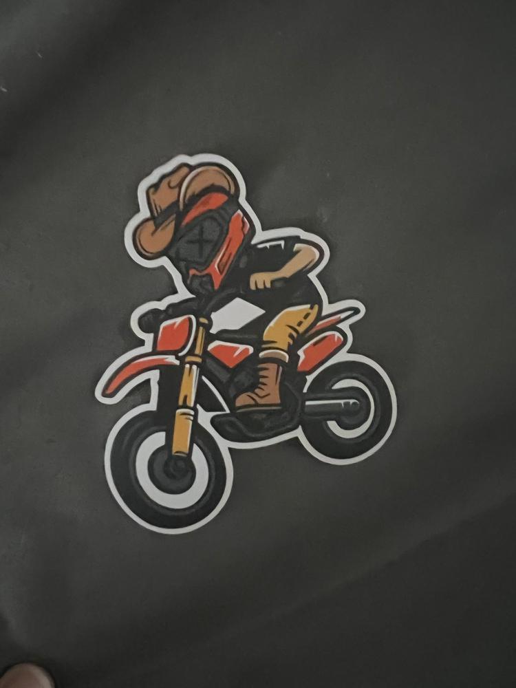 Dirt Bike Cowboy Sticker - Customer Photo From Shelby Moran