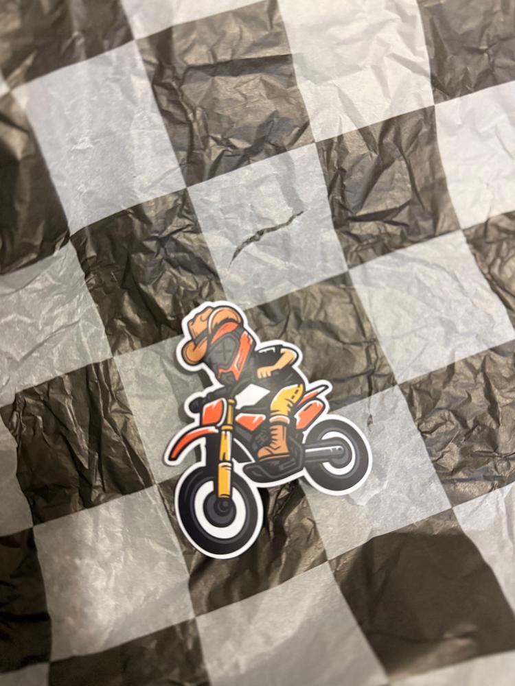 Dirt Bike Cowboy Sticker - Customer Photo From Tiffany