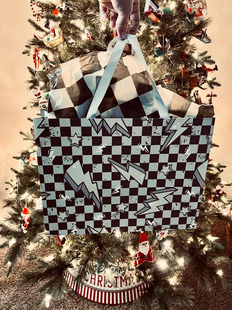 Lightning Checker Gift Bag - Customer Photo From Jess