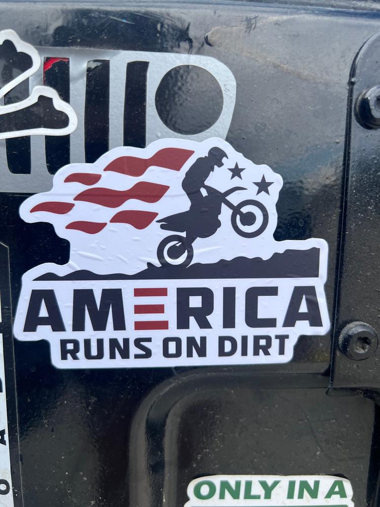 America Runs On Dirt Sticker - Customer Photo From Cassie Medbery