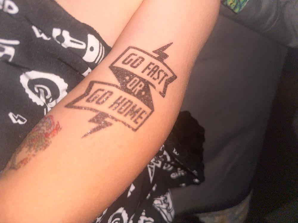 Temporary Tattoo Sheet - Customer Photo From Jenn Knaggs