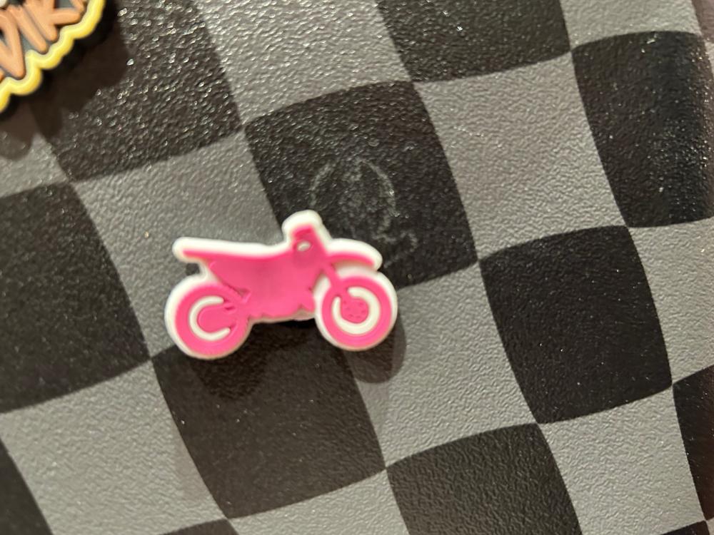 Pink Dirt Bike Croc Charm - Customer Photo From Alana 