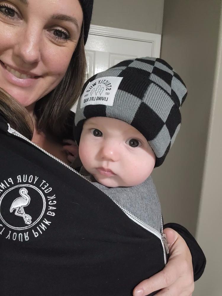Chasing Checkers Grey Beanie - Customer Photo From Heather