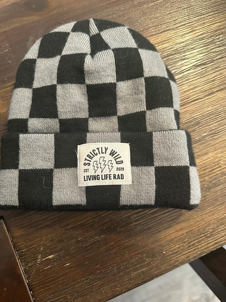 Chasing Checkers Grey Beanie - Customer Photo From Kristyn Sanchez 