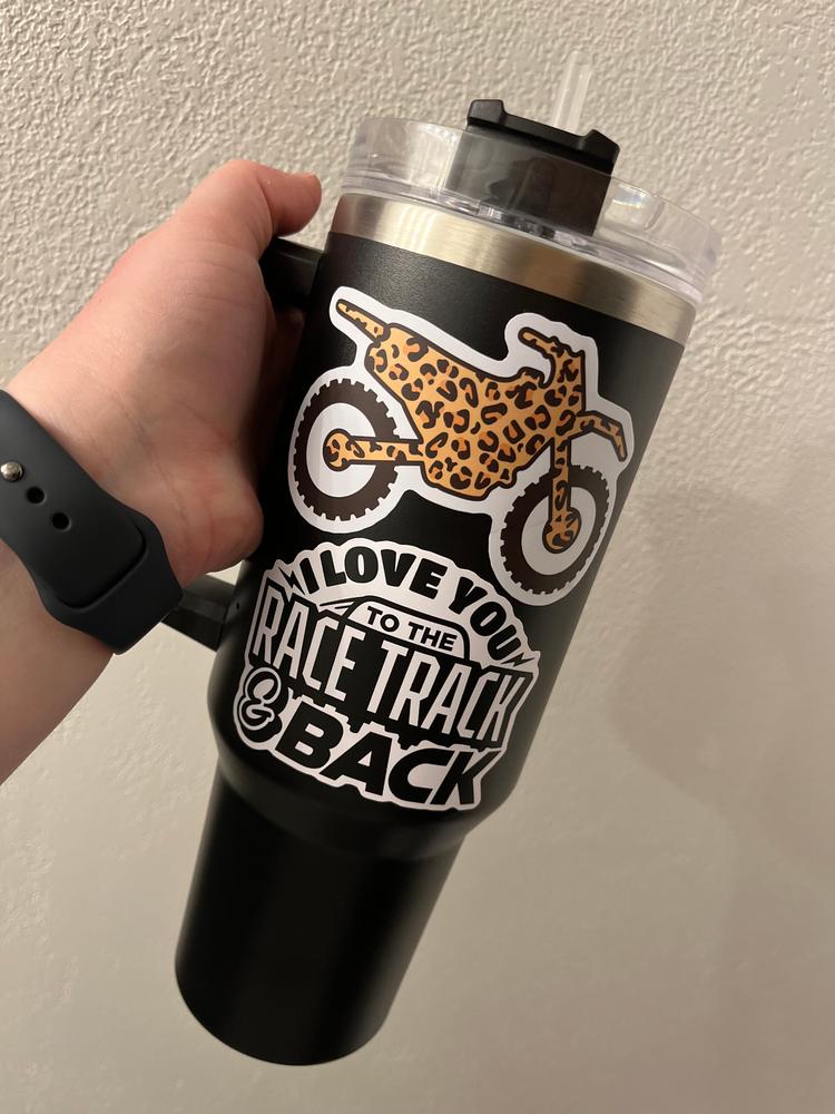 I Love You To The Race Track & Back Sticker - Ready To Ship - Customer Photo From Mandi C