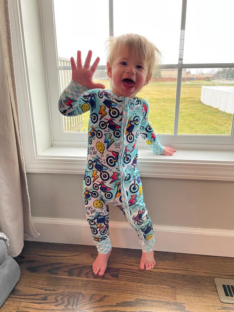 Ride All Day Zip Up Pajamas / Ready To Ship - Customer Photo From Gabrielle Evangelisti
