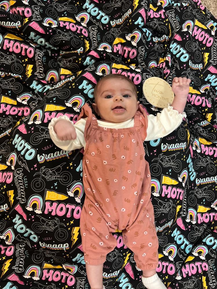 Moto Girl Blanket / SIGN UP FOR RESTOCK NOTIFICATION - Customer Photo From Lyndsey McCormick