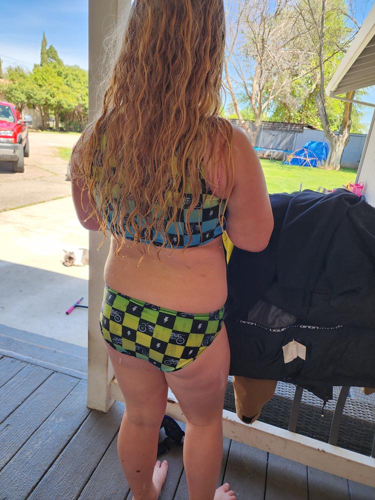 Retro Dirt Bike Checks Girls 2 Piece - PREORDER (Begin shipping to you April 30-May 10) - Customer Photo From Destine Mccause