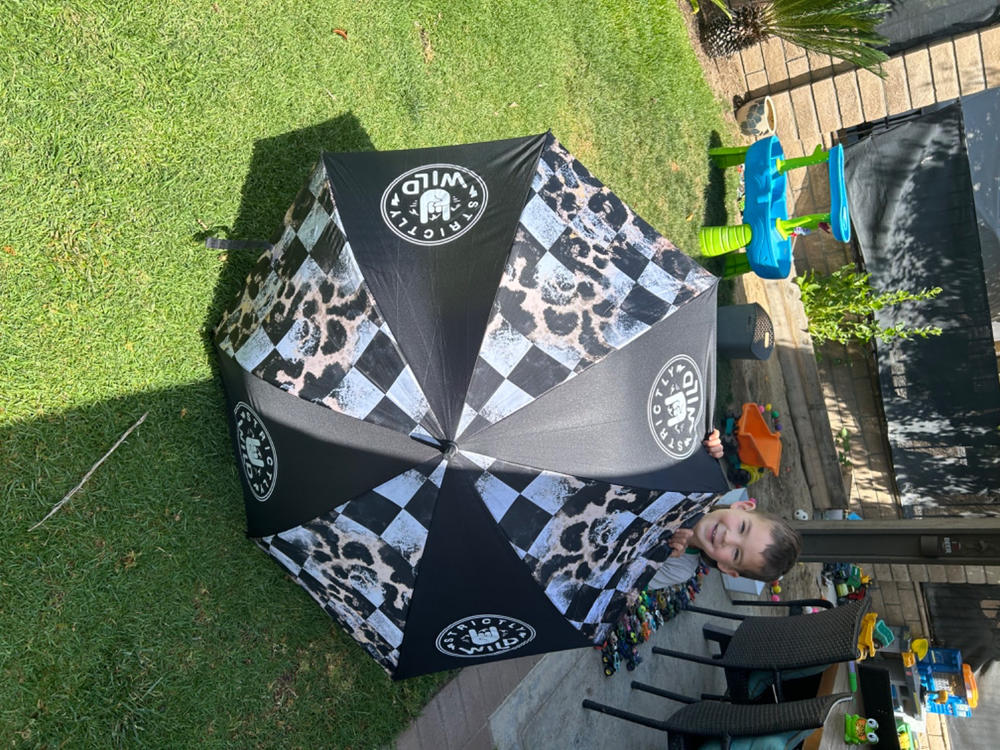 Leopard Checker Umbrella - PREORDER (Begin Shipping To You May 10 - 17) - Customer Photo From Paige Rodriguez