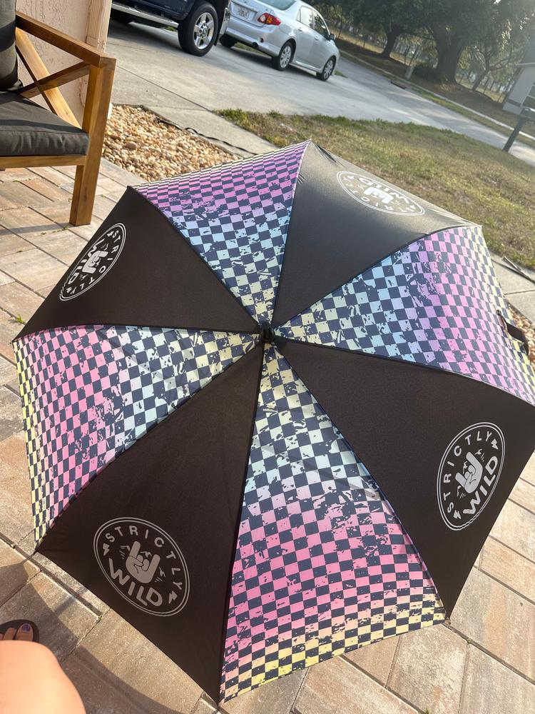 Rainbow Checker Umbrella - Customer Photo From Vikki Nichols