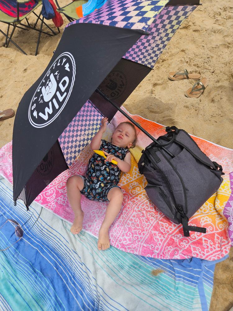 Rainbow Checker Umbrella - Customer Photo From Julia Grant 