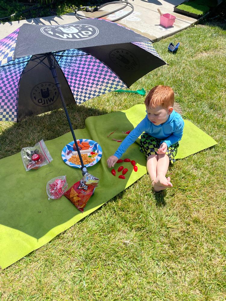 Rainbow Checker Umbrella - Customer Photo From Nicole B 