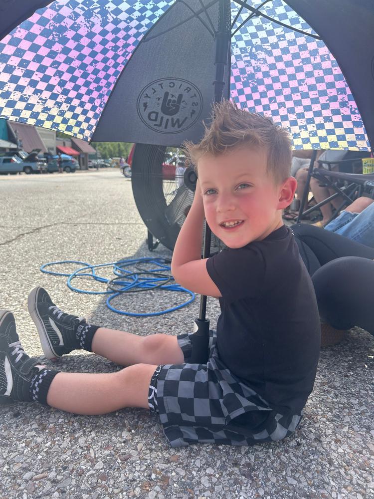 Rainbow Checker Umbrella - Customer Photo From Madison Conner