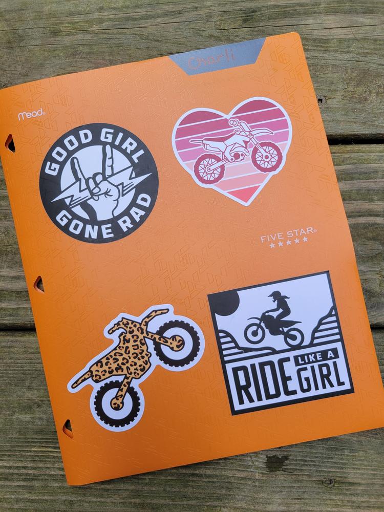 Dirt Bike Heart Sticker - Customer Photo From Nikki T 