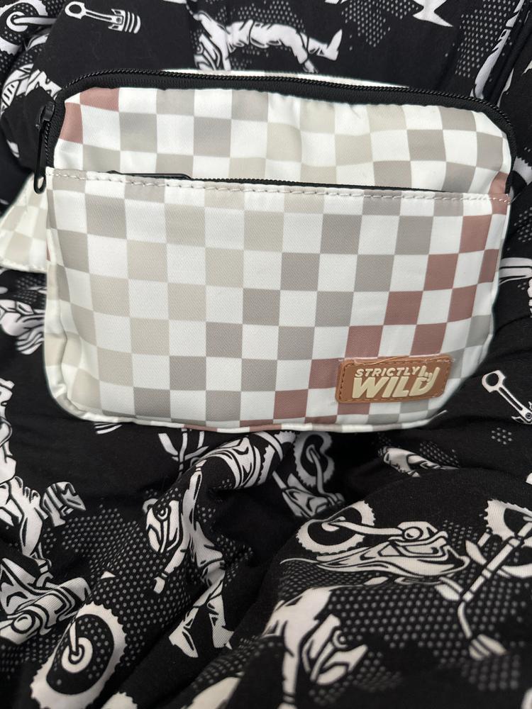 Neutral Checker Cross Body Bag - Customer Photo From Cara B. 