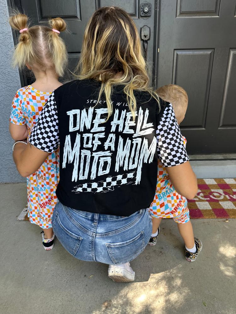 One Hell Of A Moto Mom Drop Cut Shirt - Customer Photo From Tiffany 