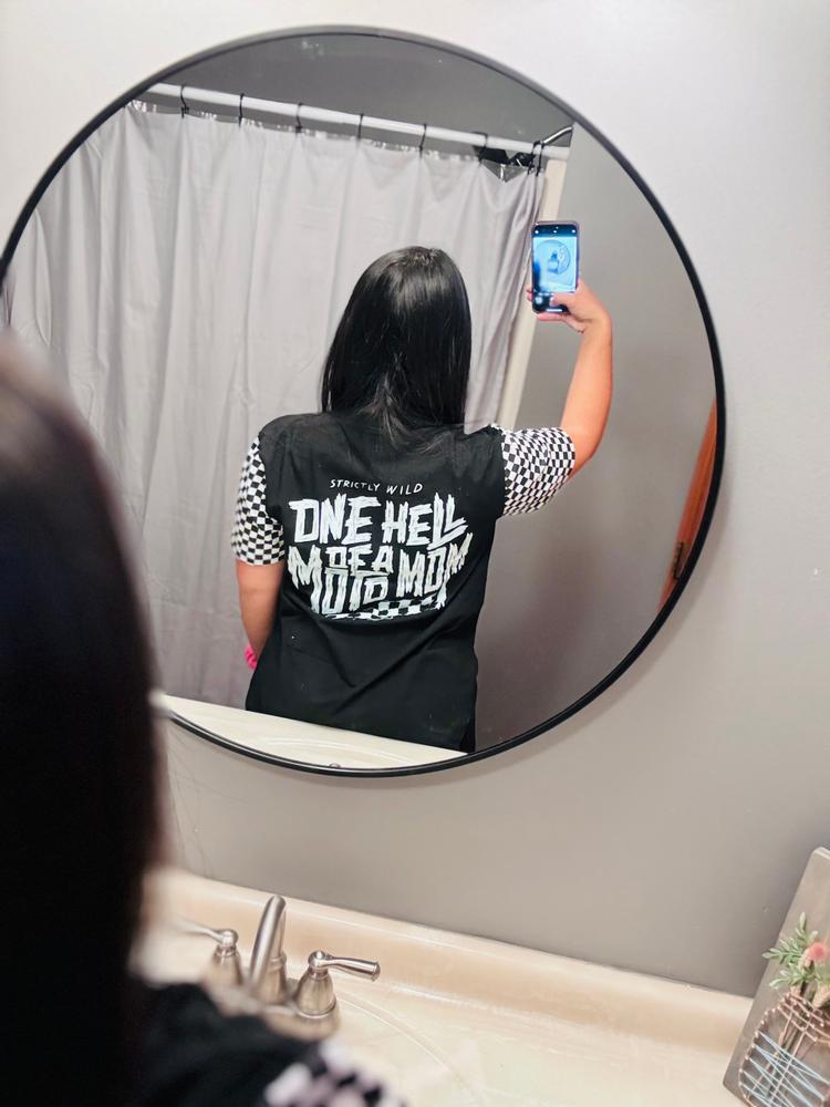 One Hell Of A Moto Mom Drop Cut Shirt / PREORDER (begin shipping to you September 20 - September 27) - Customer Photo From Alexandria Smith