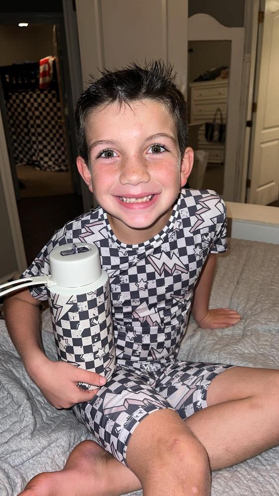 Lightning Checker 2 Piece Pajamas - Customer Photo From Jasmine Wray