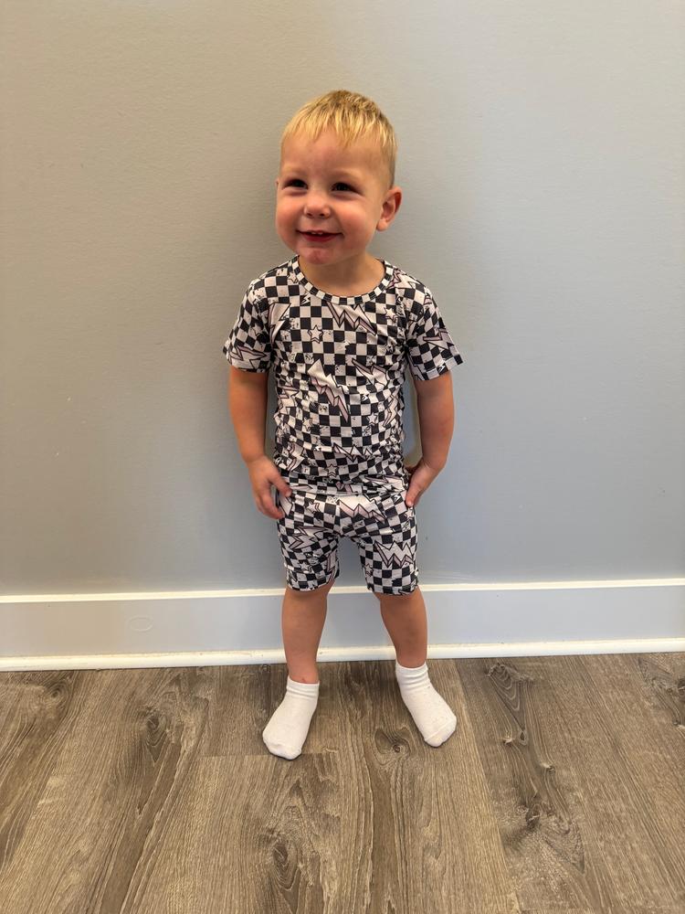 Lightning Checker 2 Piece Pajamas - Customer Photo From Chelsea W