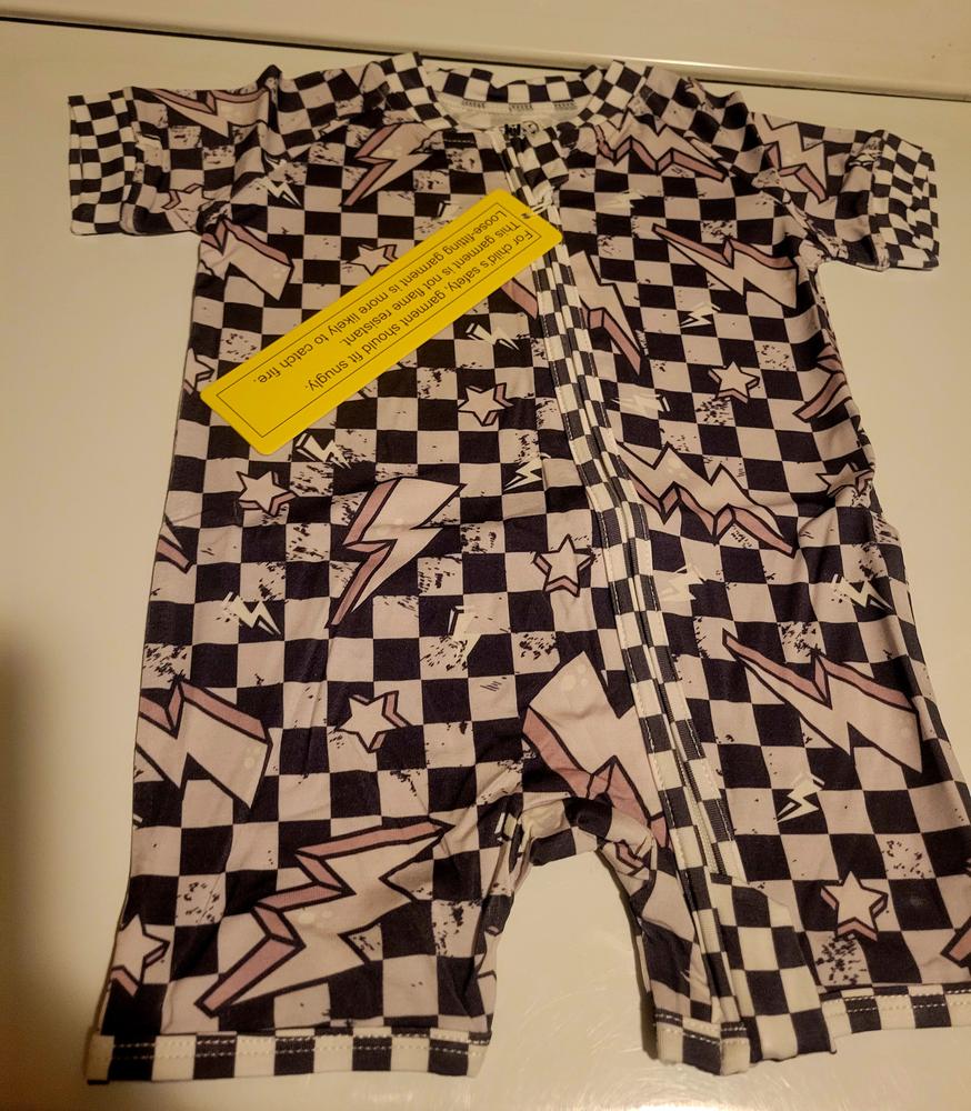 Lightning Checker Zip Up Pajamas (discontinuing) - Customer Photo From Deborah 