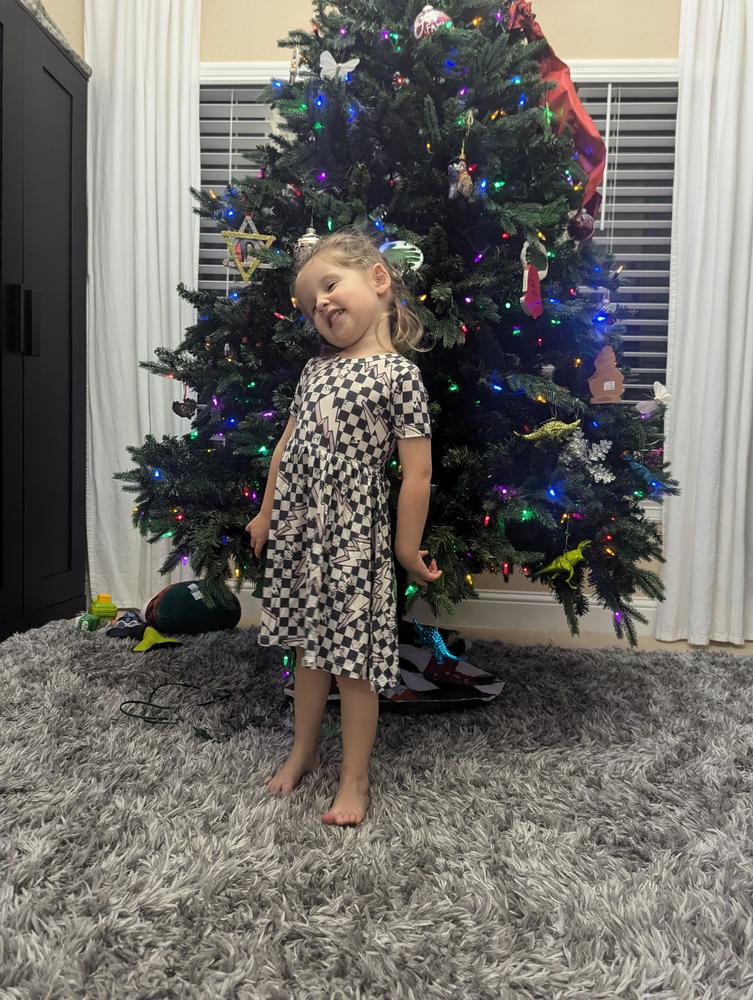 Lightning Checker Twirl Dress - Customer Photo From Jodi