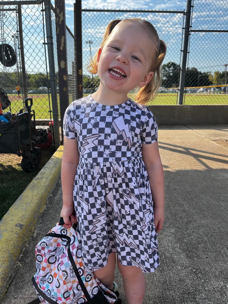 Lightning Checker Twirl Dress - Customer Photo From Whitney Lowery