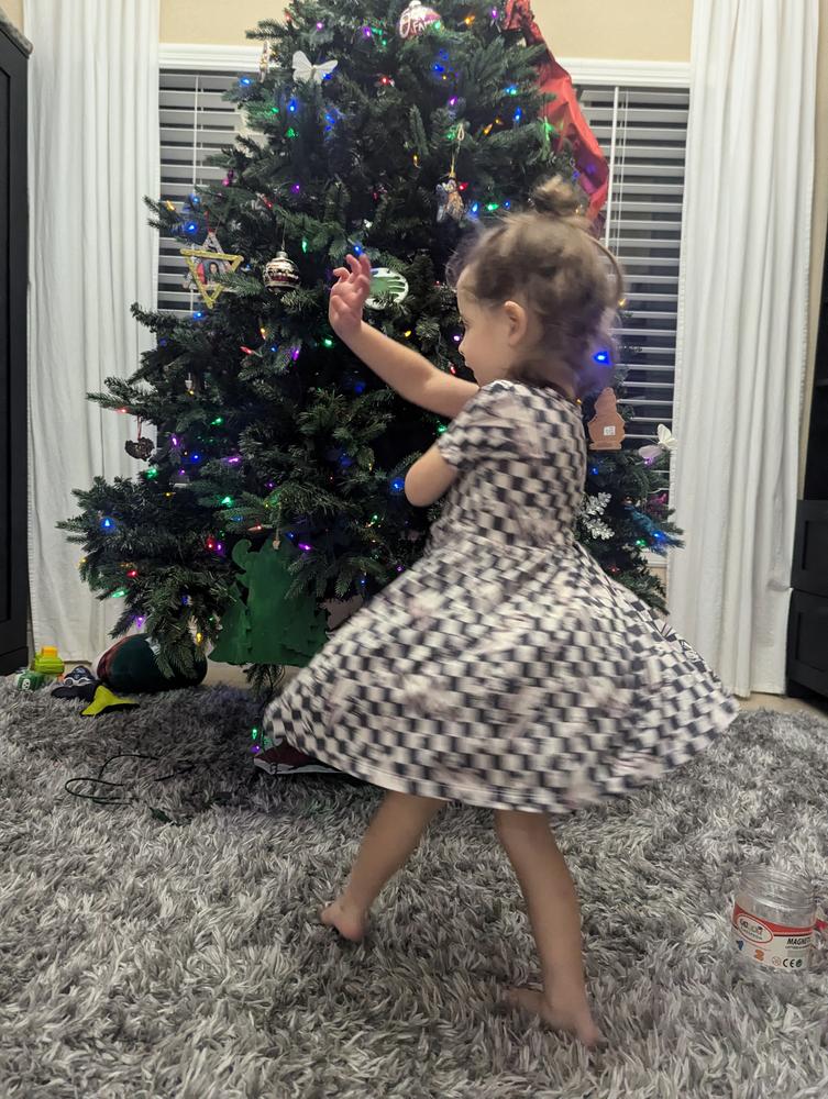 Lightning Checker Twirl Dress - Customer Photo From Jodi