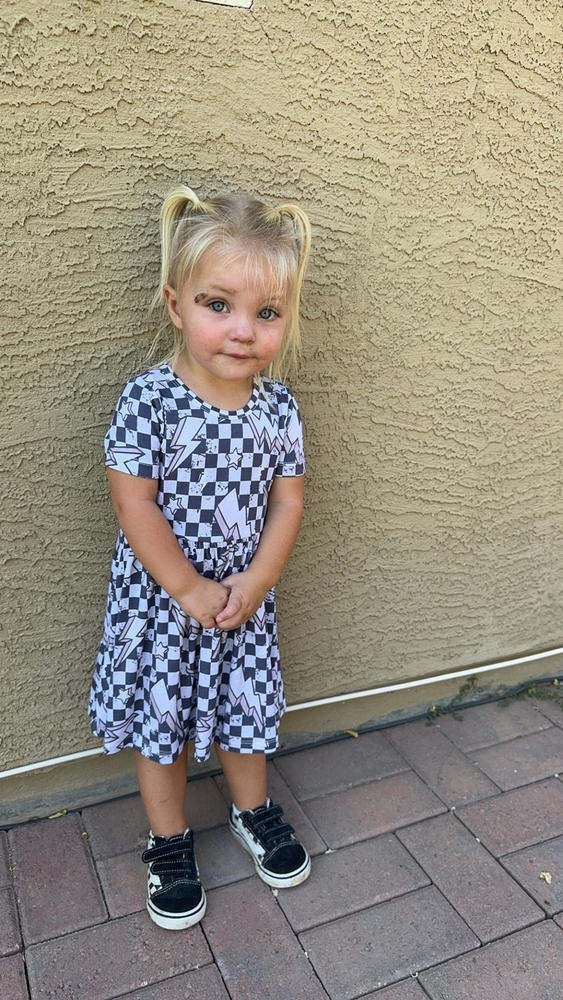 Lightning Checker Twirl Dress - Customer Photo From Autumn