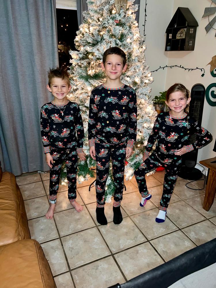 Santas Speedy Sleigh Toddler & Youth Pajamas - Customer Photo From Tiffany Hennig