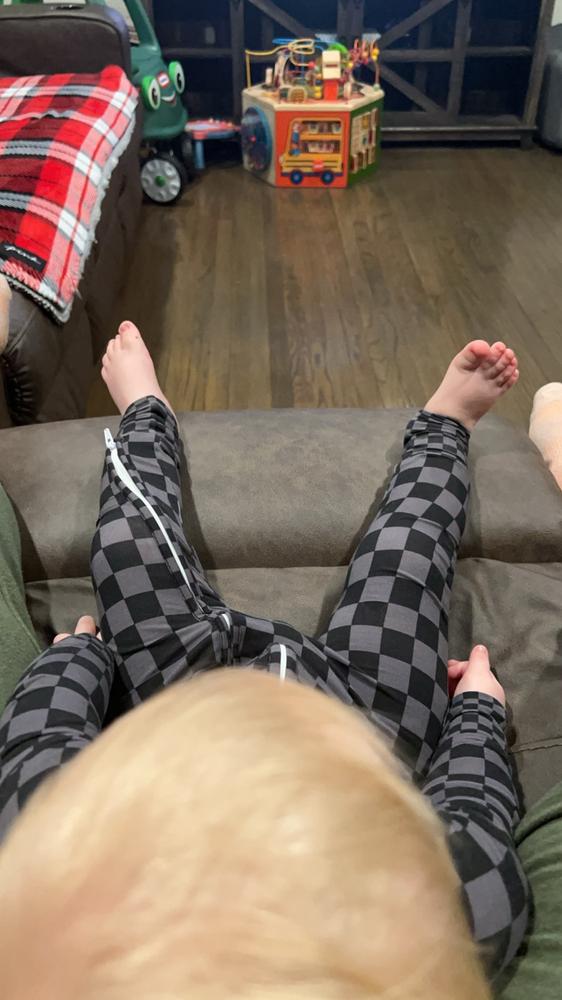 Stealth Checker Zip Up Pajamas / PREORDER / Begin Shipping To You Nov 25 - 29 - Customer Photo From Nicole Svejkovsky