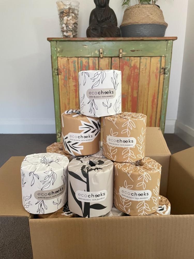 36 WRAPPED Rolls, Unbleached Bamboo Toilet Paper. - Customer Photo From Jo Lia