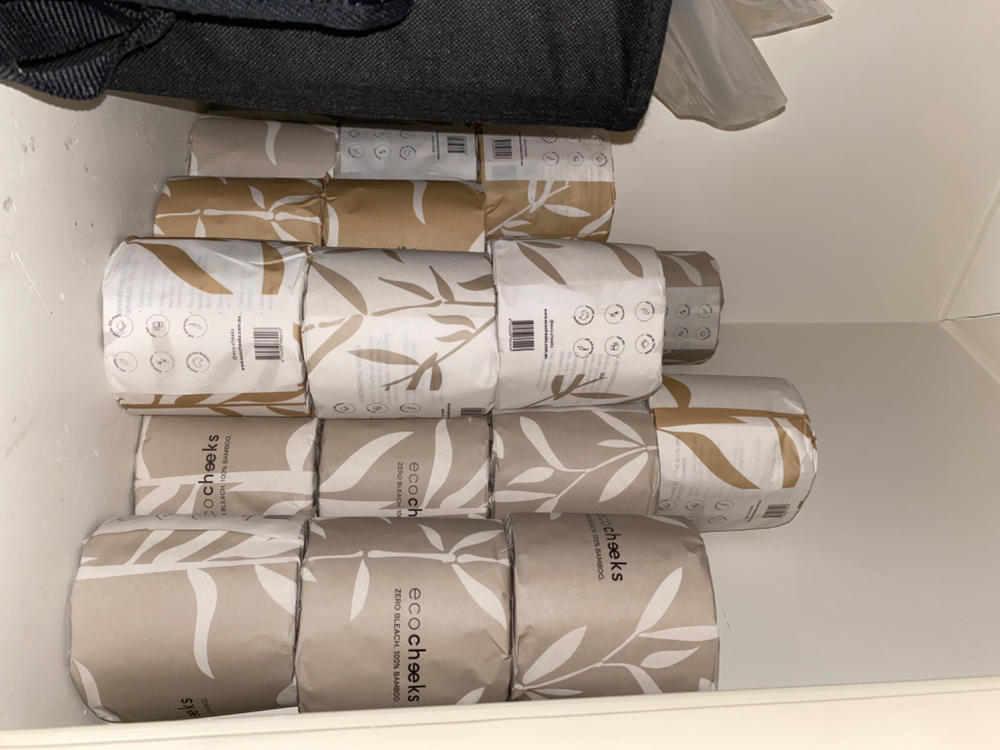 36 WRAPPED Rolls, Unbleached Bamboo Toilet Paper. - Customer Photo From Helen Butler