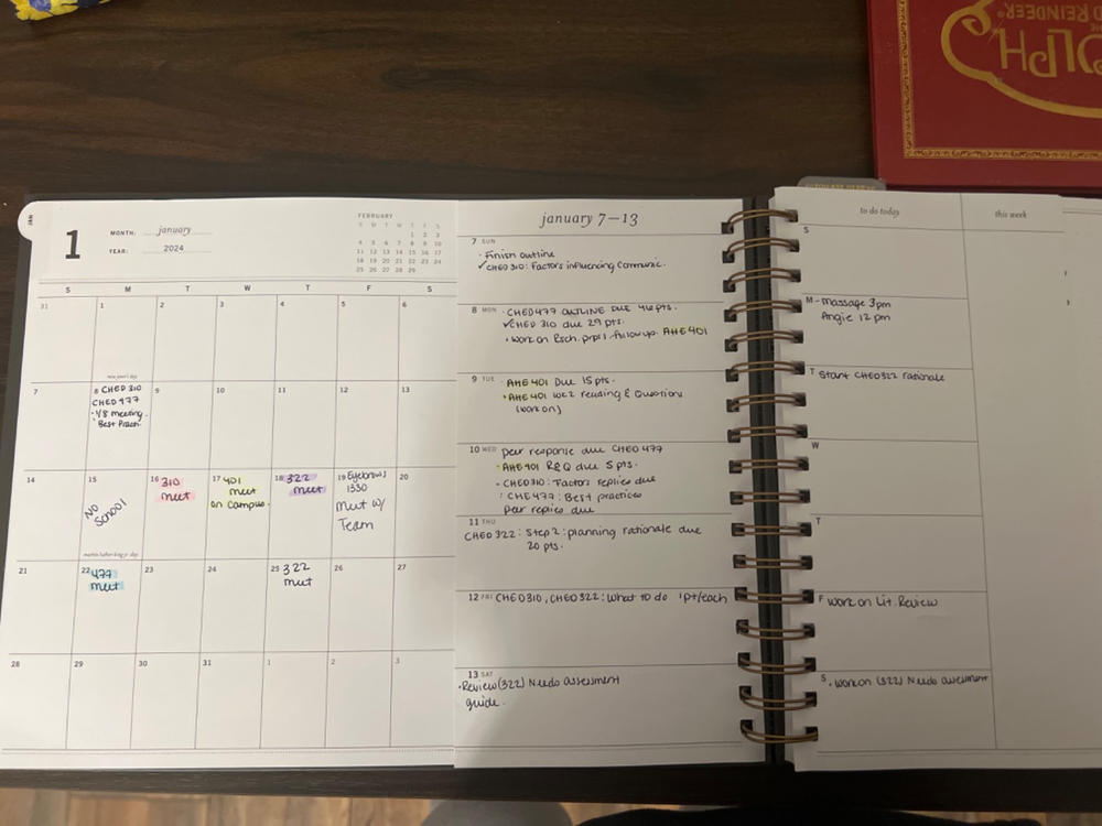 2024 Horizontal Weekly Planner, Midnight - Customer Photo From Alexis Prigg