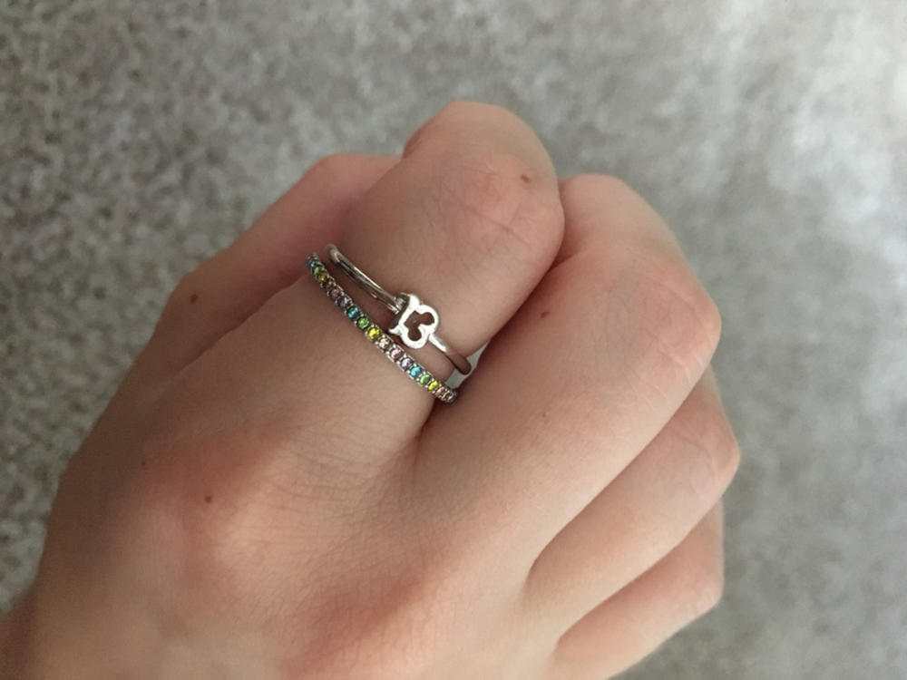13 + Rainbow Rhinestone Ring - Customer Photo From Jeanette Sirney