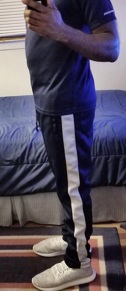 Slim Fit Striped Track Pants - Customer Photo From Jermaine N.