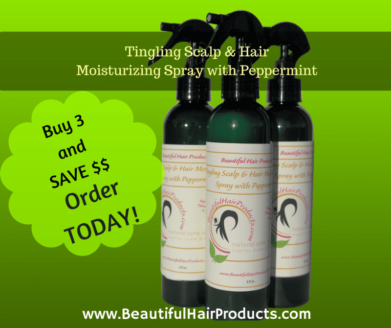 Hair Spray | Tingling Scalp & Hair Moisturizing Spray w/Peppermint - Customer Photo From Frances G.