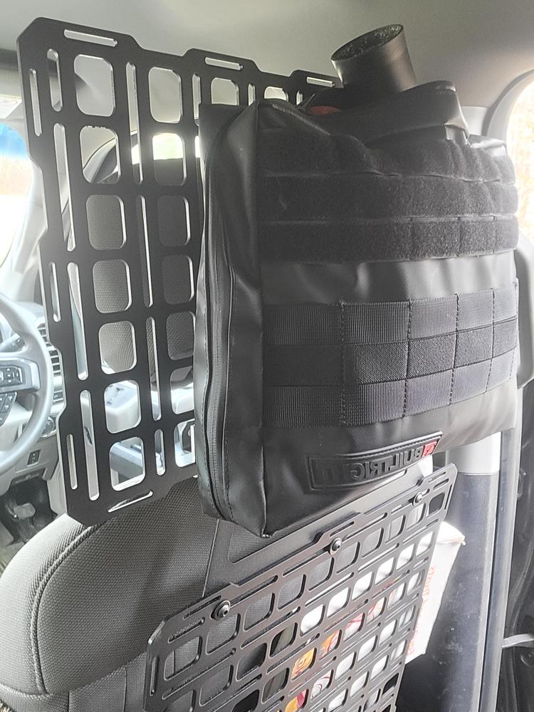 Seat Back Tech Plate MOLLE Kit - Ford F-150 & Raptor (2015-2023), SuperDuty (2017-2024), Ranger (2019+) - Customer Photo From Devin Coppieters