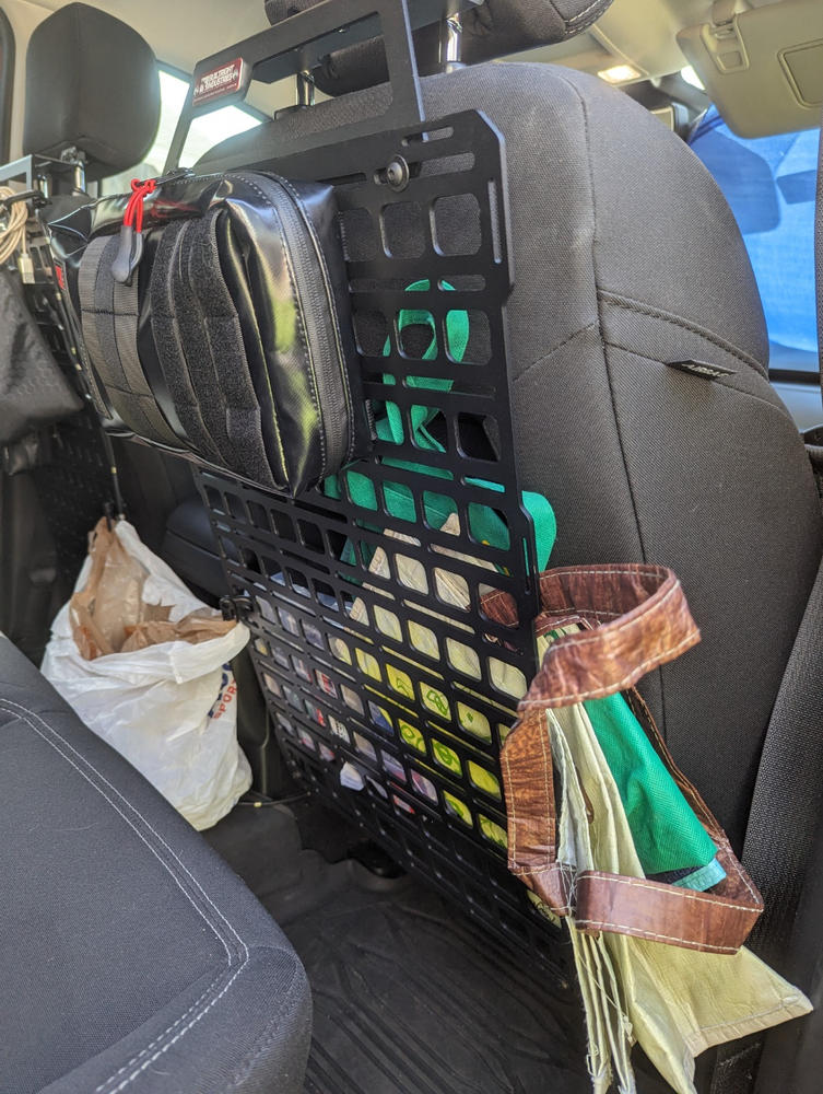 Seat Back Tech Plate MOLLE Kit - Ford F-150 & Raptor (2015-2023), SuperDuty (2017-2023), Ranger (2019+) - Customer Photo From David Hathaway